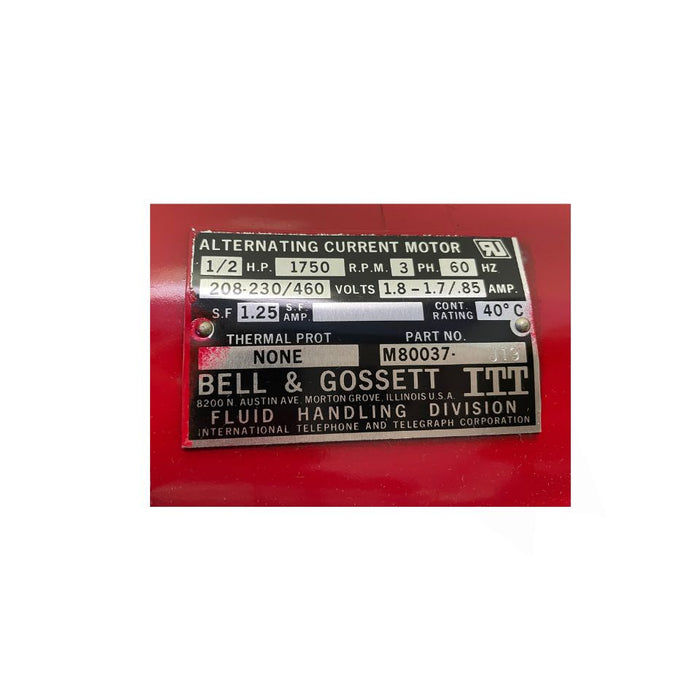 Bell & Gossett Half HP Motor