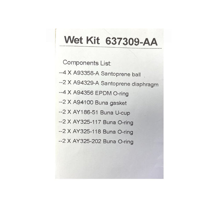 Metallic Diaphragm Pump Repair wet Kit 637309-AA