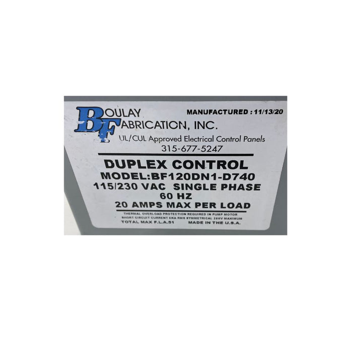 Pump Control Duplex Model BF120 DN1-D740