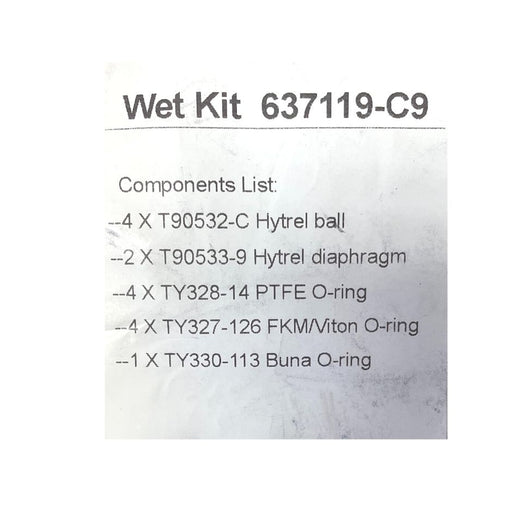 Metallic Diaphragm Pump Repair Wet Kit 637119-C9