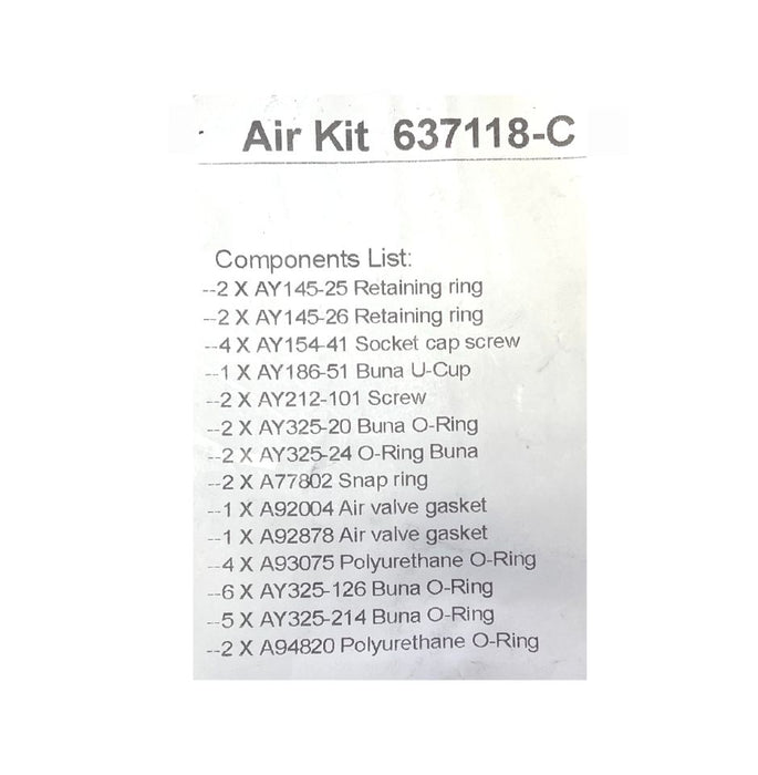 Non-metallic Diaphragm Pump Repair Air Kit 637118-C