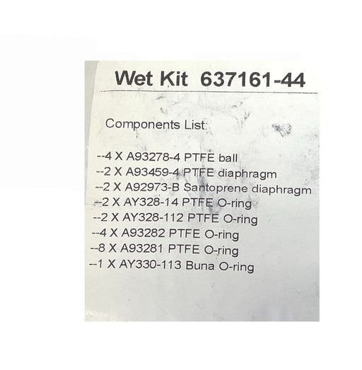 Plastic Diaphragm Pump Repair Wet Kit 637161-44