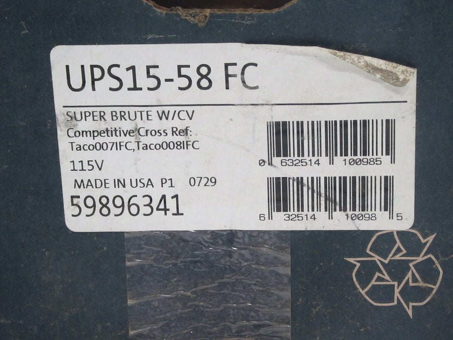 Grundfos Recirculation Pump UPS 15-58