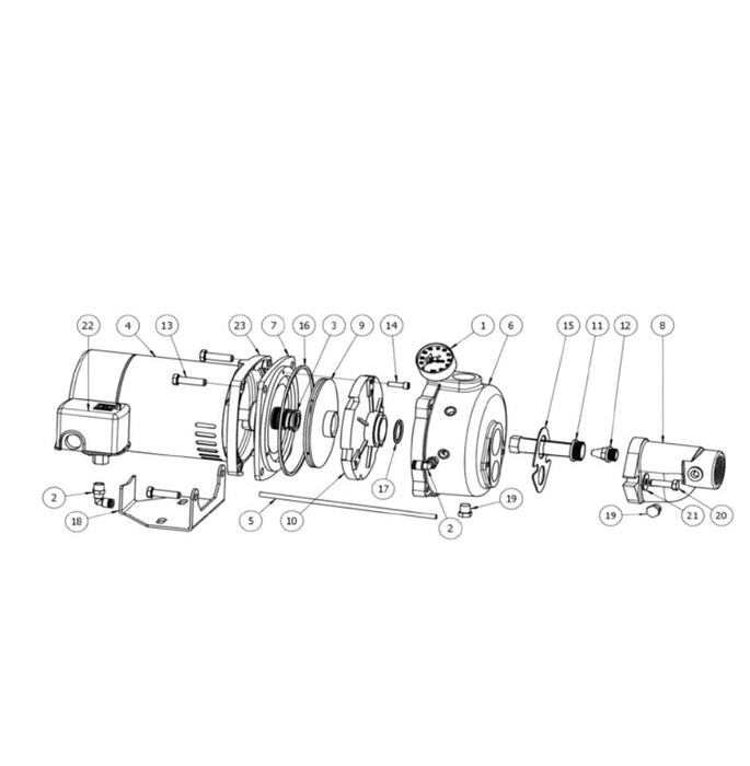 Jet Pump Repair Kit (Impeller, Diffuser, Seal) for PJC-75